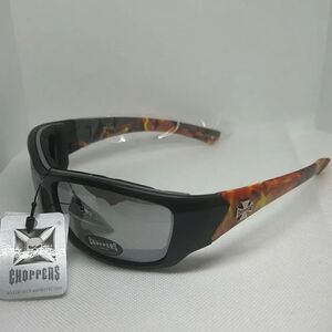 Choppers Padded Flame Mirrored Lens Sunglasses